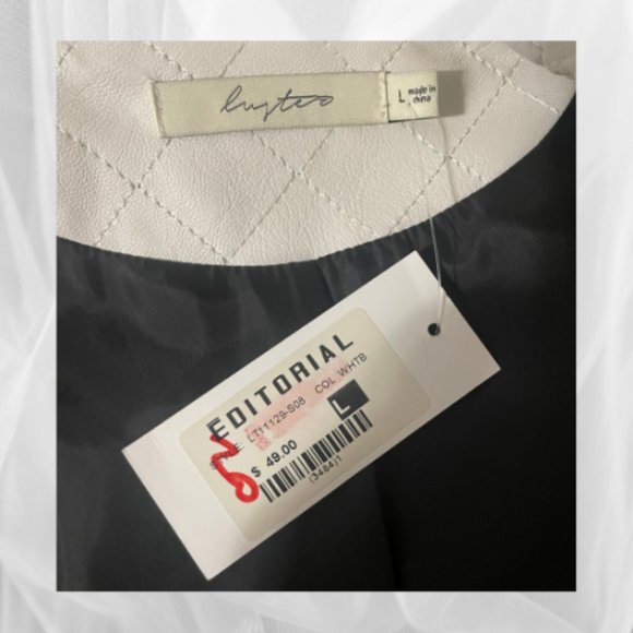 Black and white vegan leather vest NWT - Picture 4 of 4